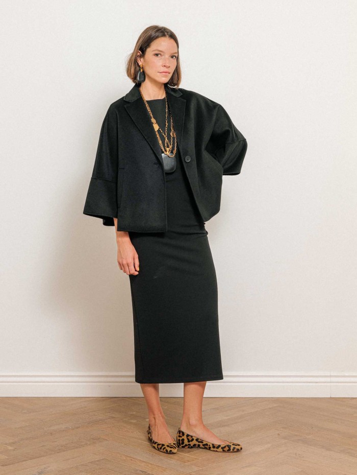 Paletot noir en laine et cachemire - Quorum - Max Mara