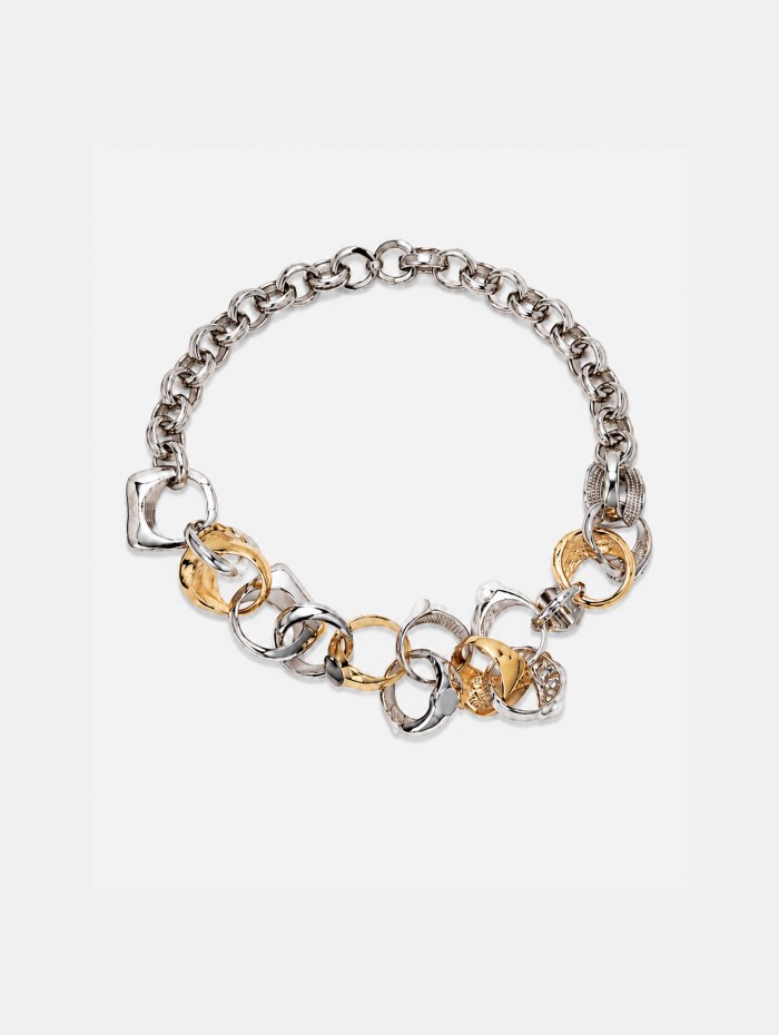 Collier anneaux entrelacés bicolore - Venus - Vivynrosa