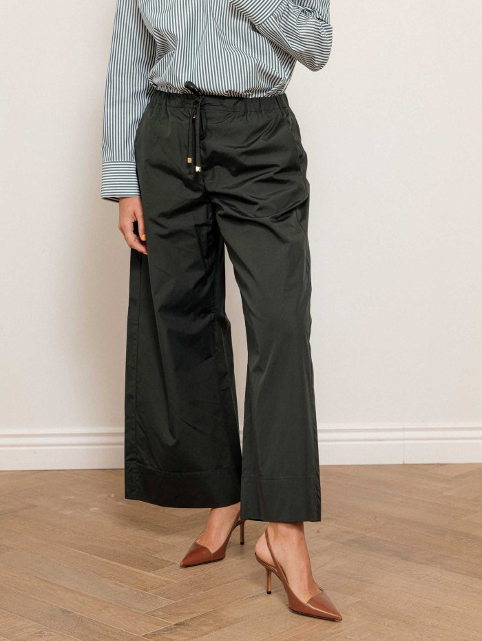 Pantalon large en coton vert - Smmaureo - Max Mara