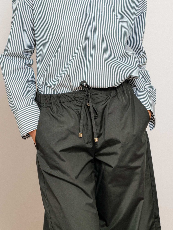 Pantalon large en coton vert - Smmaureo - Max Mara
