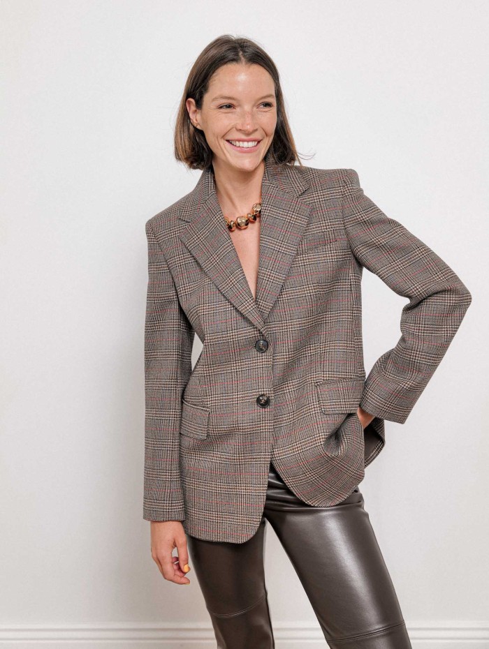 Blazer en laine vierge Prince de Galles - Mstalca - Max Mara