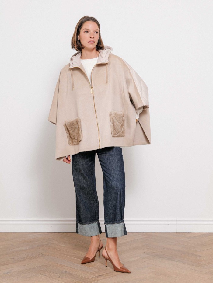 Cape en laine et cachemire - Beige - Max et moi