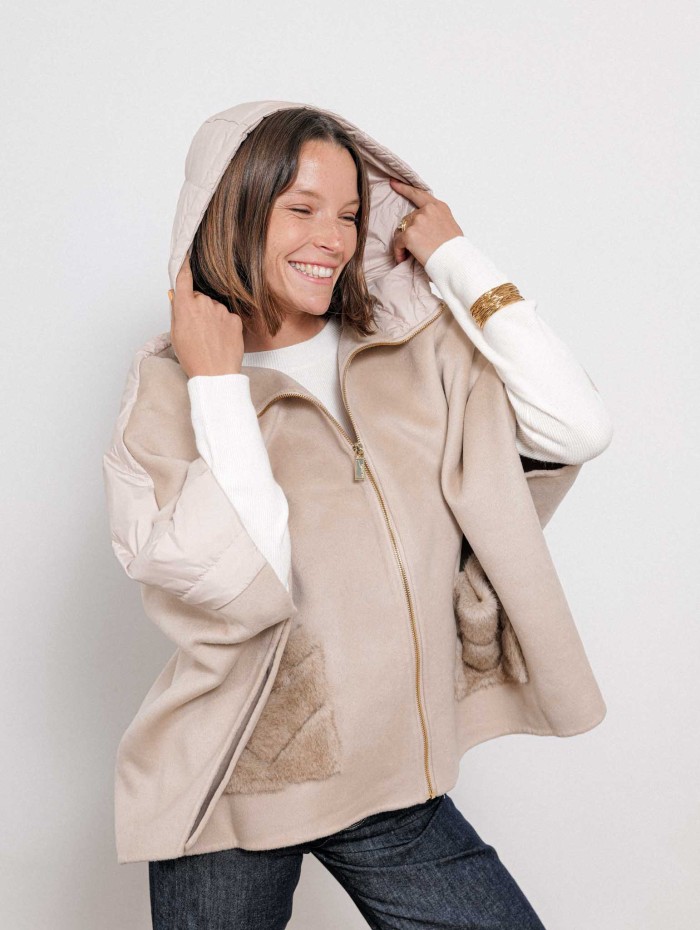 Cape en laine et cachemire - Beige - Max et moi