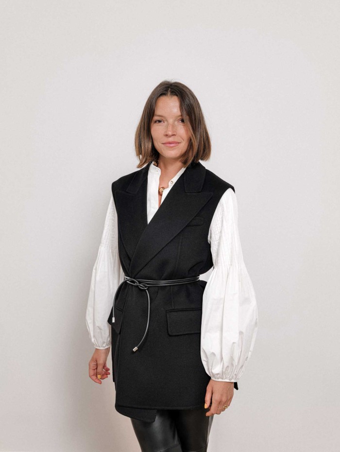 Blazer sans manches en laine vierge - Noir - Spxrapido