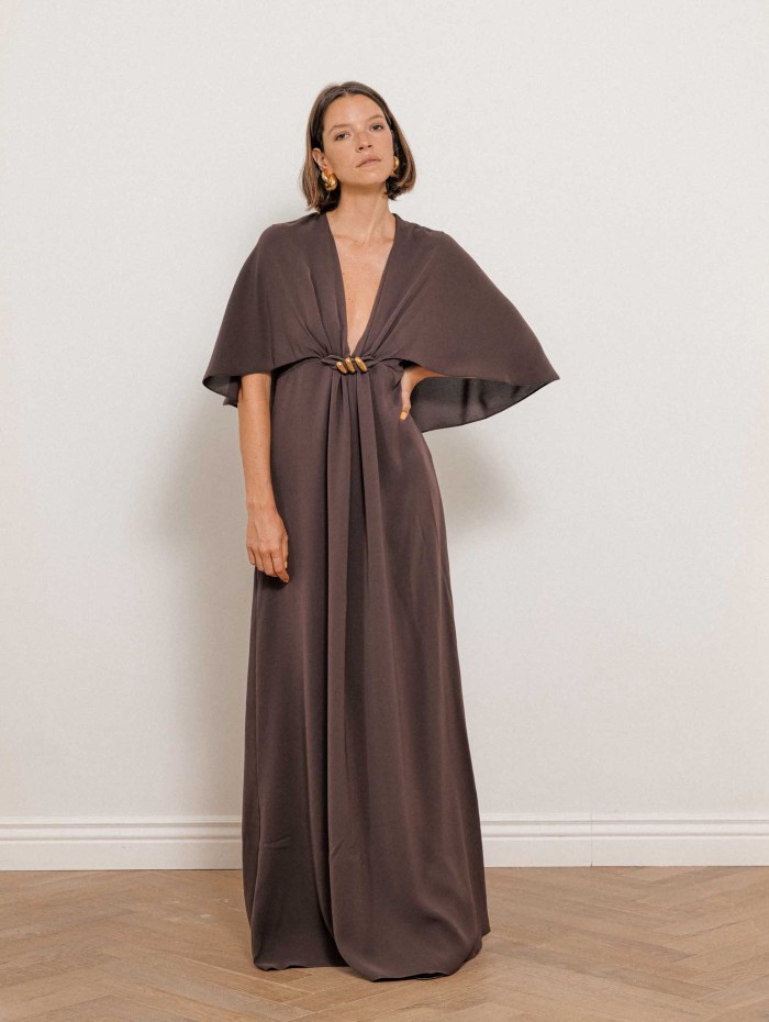 Robe évasée à cape et décolleté V - Msepanno - Max Mara