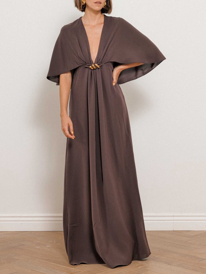 Robe évasée à cape et décolleté V - Msepanno - Max Mara