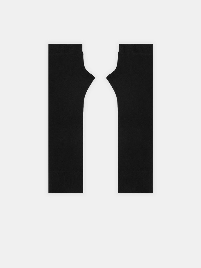 Mitaines longues en laine de raton laveur - Noir - Majestic Filatures