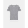T-shirt à manches courtes en cachemire - Gris chiné - Majestic Filatures