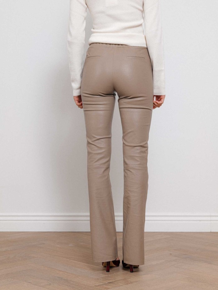 Legging évasé en cuir moka - Beyina - Max et moi