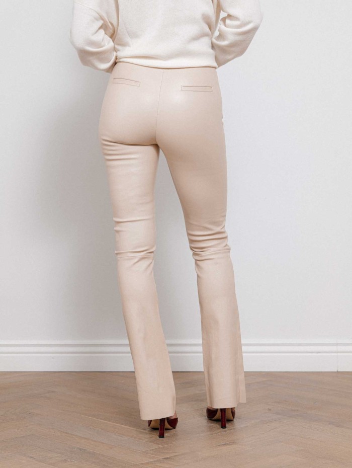 Legging en cuir évasé beige - Max et Moi - Beyina