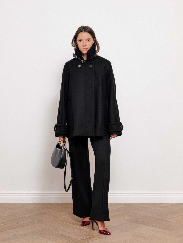 Pantalon évasé noir en laine mélangée - Smmeuforia - Max mara