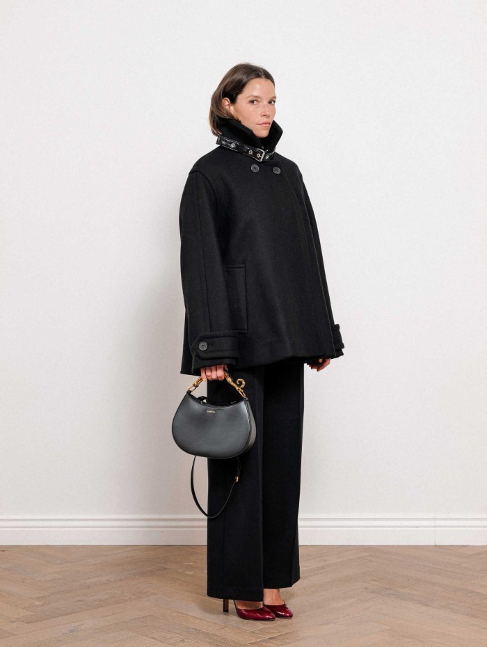 Pantalon évasé noir en laine mélangée - Smmeuforia - Max mara