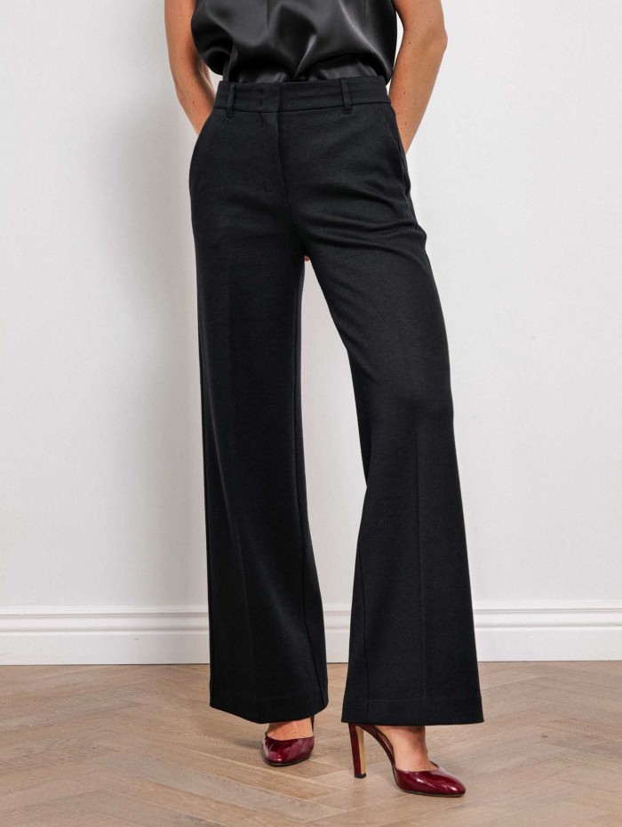 Pantalon évasé noir en laine mélangée - Smmeuforia - Max mara