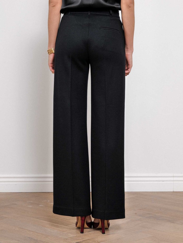 Pantalon évasé noir en laine mélangée - Smmeuforia - Max mara