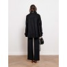 Manteau court noir en laine et cachemire | Lanvin