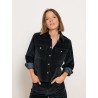Chemise courte en velours bleu marine - Mstrivolo  - Max mara
