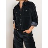 Chemise courte en velours bleu marine - Mstrivolo  - Max mara