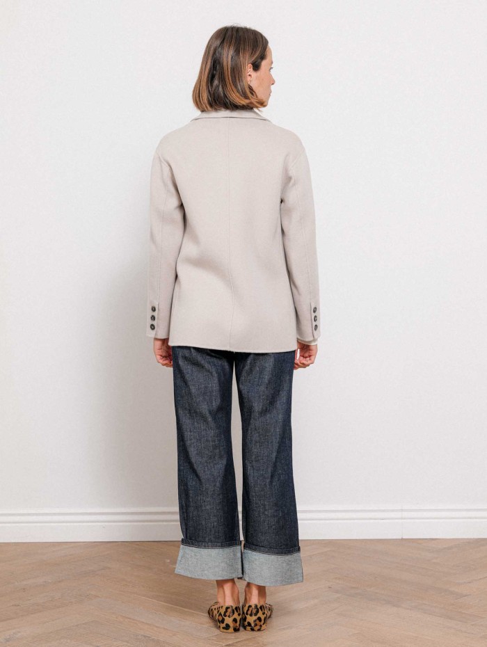 Veste blazer greige en laine vierge Elfi | Max Mara