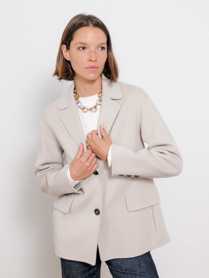 Veste blazer greige en laine vierge Elfi | Max Mara