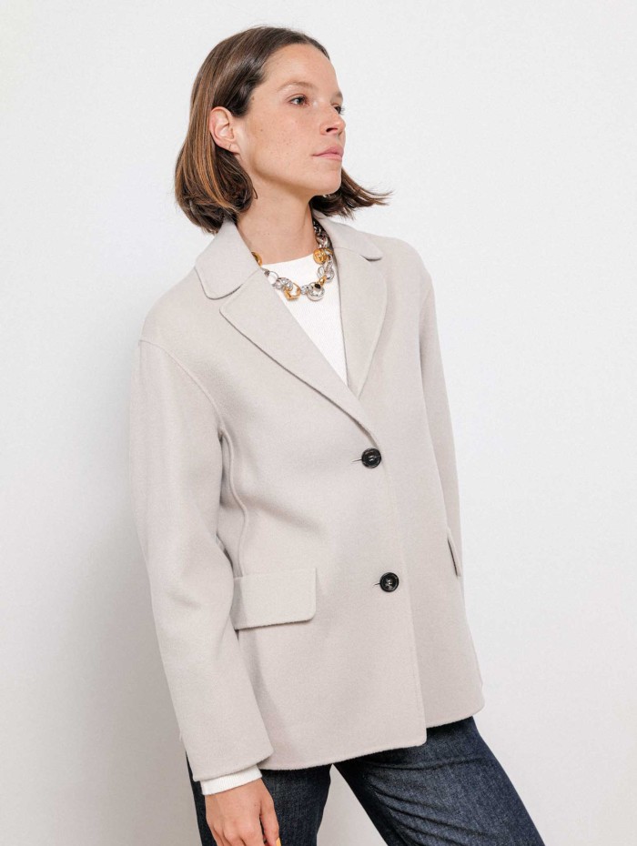 Veste blazer greige en laine vierge Elfi | Max Mara