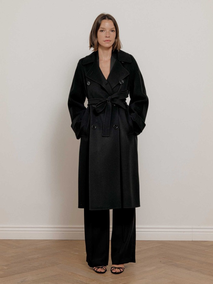 Manteau midi noir en laine vierge - Samanta | 'S Max Mara