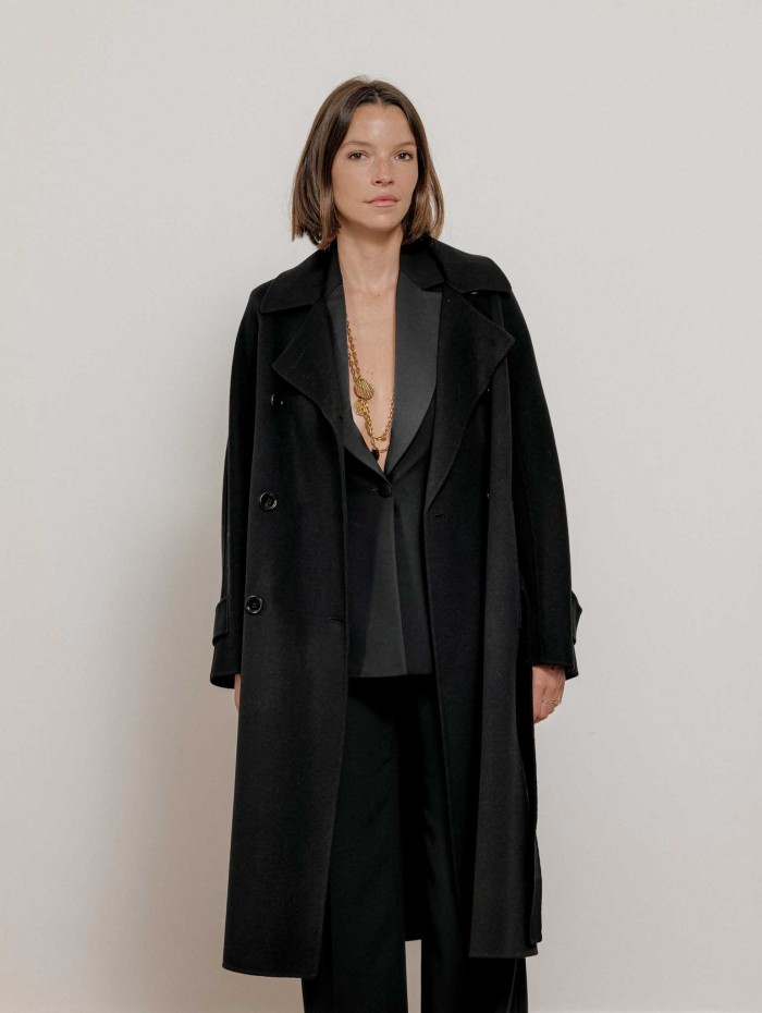 Manteau midi noir en laine vierge - Samanta | 'S Max Mara