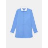 Chemise longue bleue en coton à coupe large - Blair - Ines de la Fressange