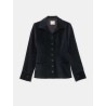 Veste en velours bleu marine à coupe cintrée - Georges - Ines de la Fressange