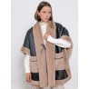 Poncho en cuir et fourrure - Noir - Max et moi
