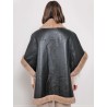 Poncho en cuir et fourrure - Noir - Max et moi