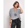 Pull col v en cachemire - Gris - Max et moi
