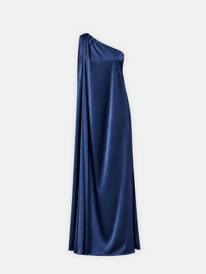 Robe charmeuse une épaule navy - Mona - 26 Avenue