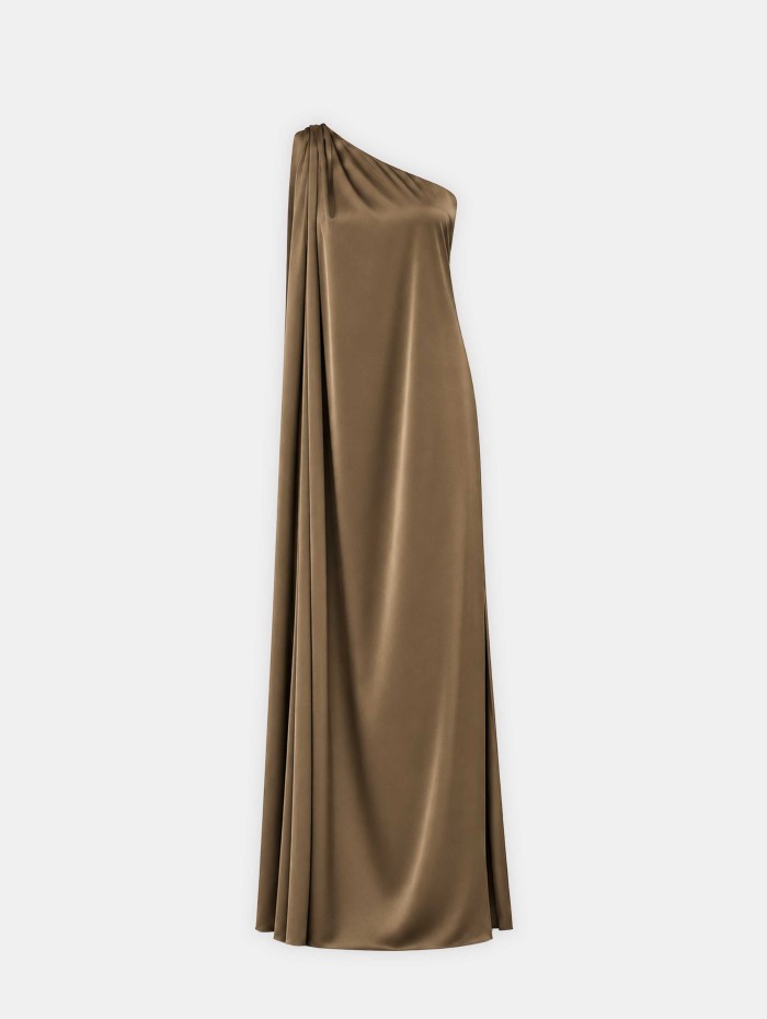 Robe charmeuse une épaule kaki - Mona - 26 Avenue