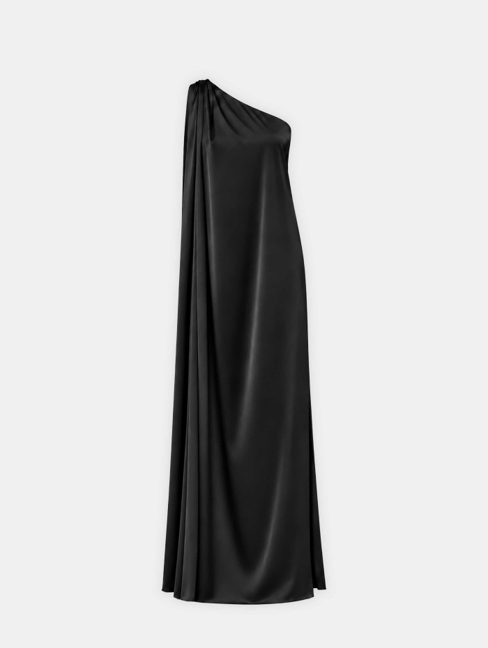 Robe charmeuse une épaule noire - Mona - 26 Avenue