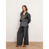Pantalon palazzo gris en laine vierge - Taro - Max Mara