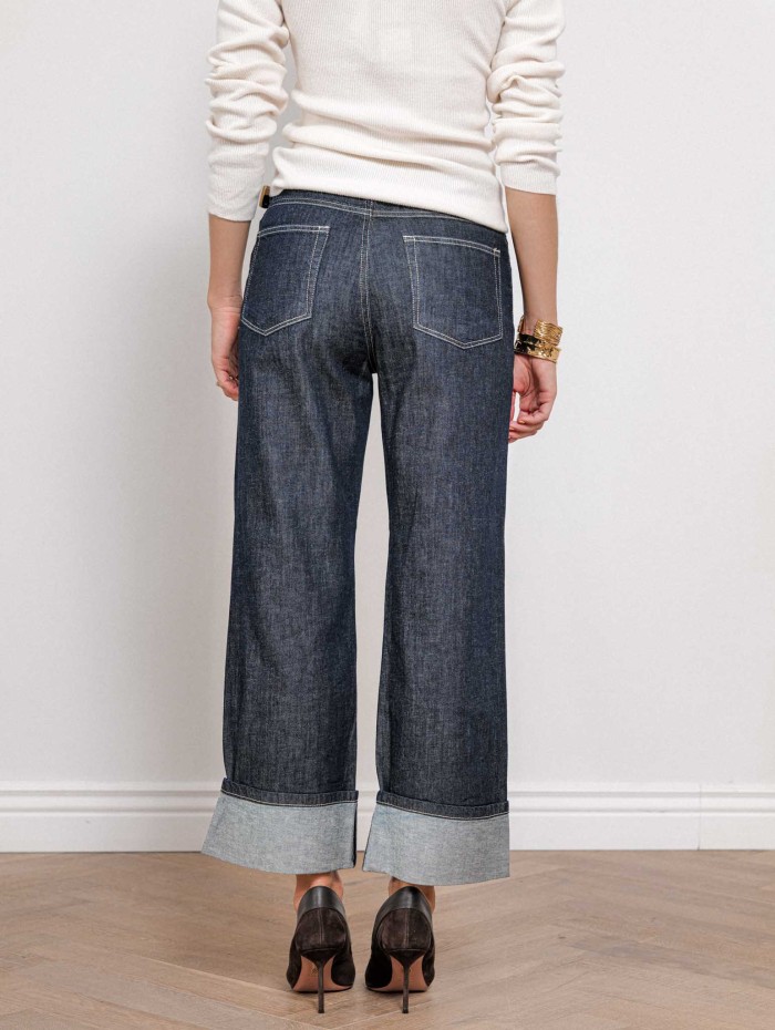 Jean droit revers 7/8 - Poggio - Max Mara
