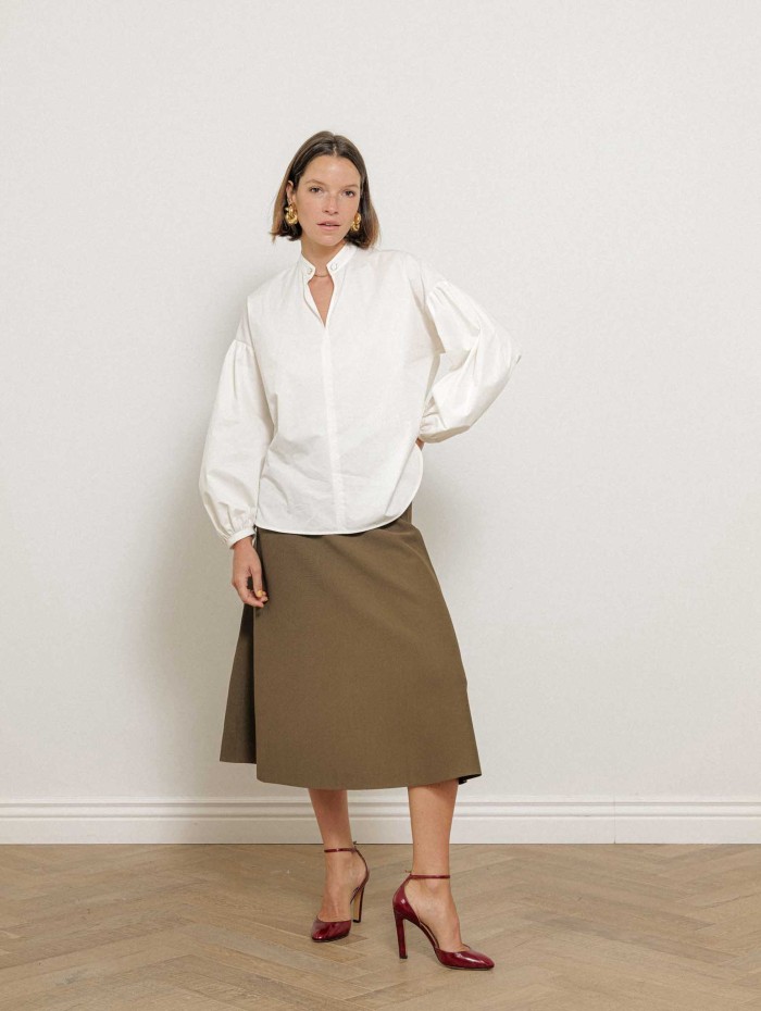 Jupe midi évasée kaki - Fuggito - Max Mara