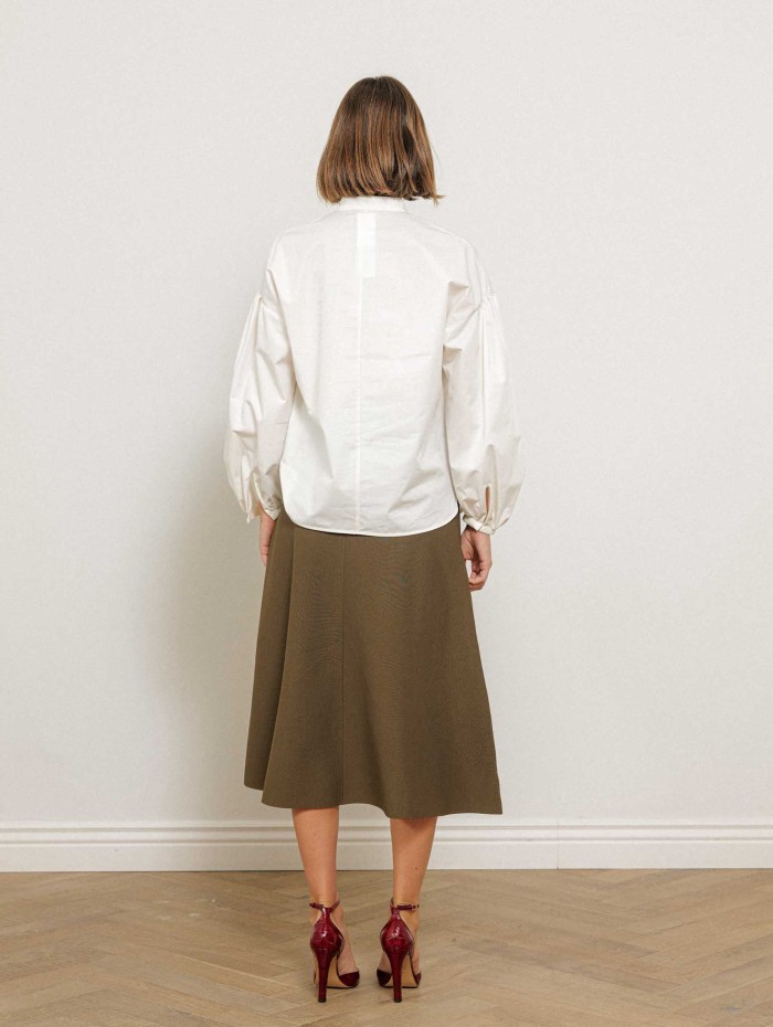 Jupe midi évasée kaki - Fuggito - Max Mara