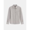 Chemise blanche à rayures marron - Tory  - Andréa Lev
