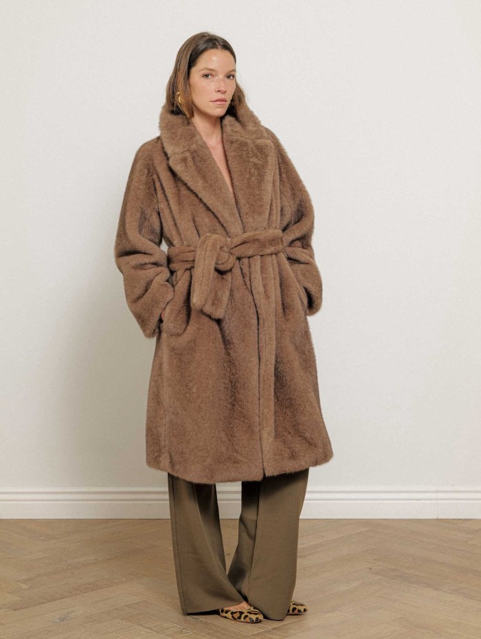 Manteau camel en fausse fourrure - Miss - Max Mara
