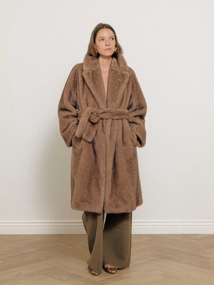 Manteau camel en fausse fourrure - Miss - Max Mara