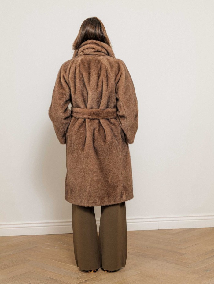 Manteau camel en fausse fourrure - Miss - Max Mara