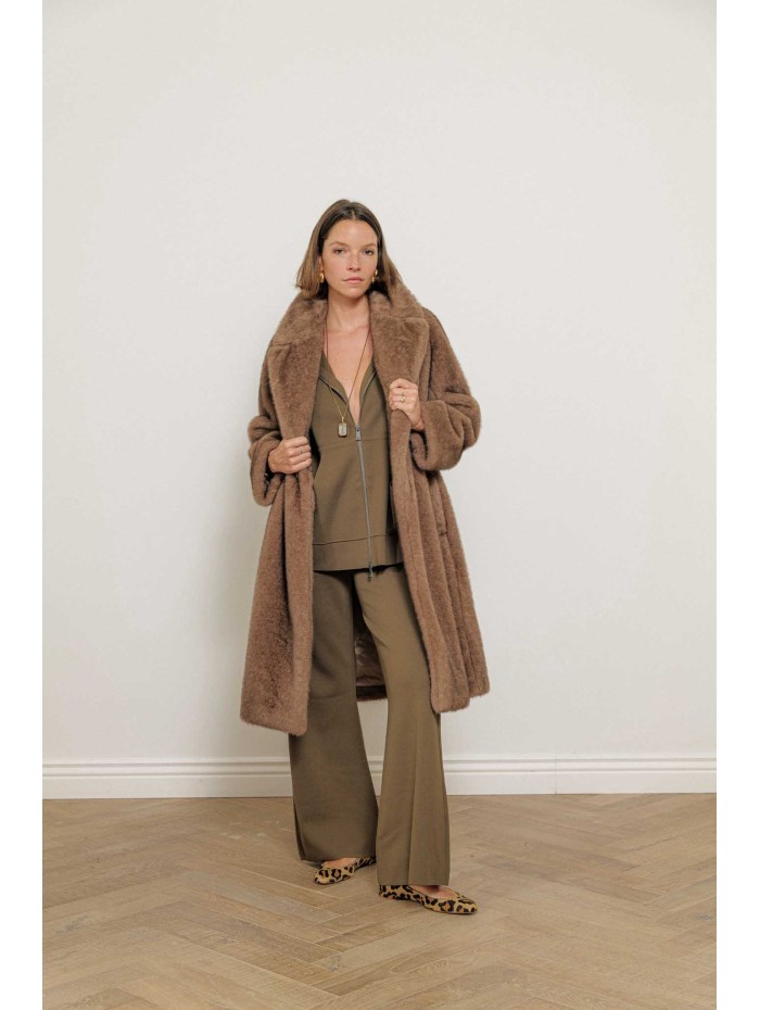 Manteau camel en fausse fourrure - Miss - Max Mara