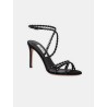Sandales noires à cristaux 85 mm - Love Struck - Aquazzura
