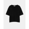 Pull manches courtes en laine mérinos - Noir - Majestic Filatures