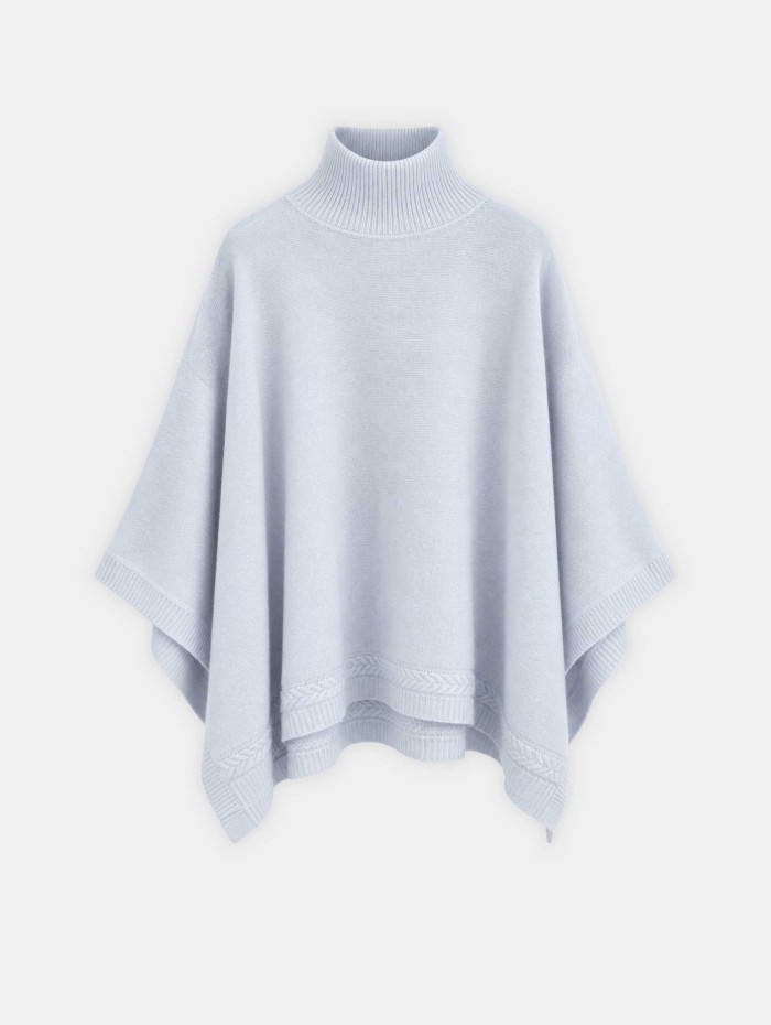 Poncho bleu ciel en laine - Pacome - Max et Moi