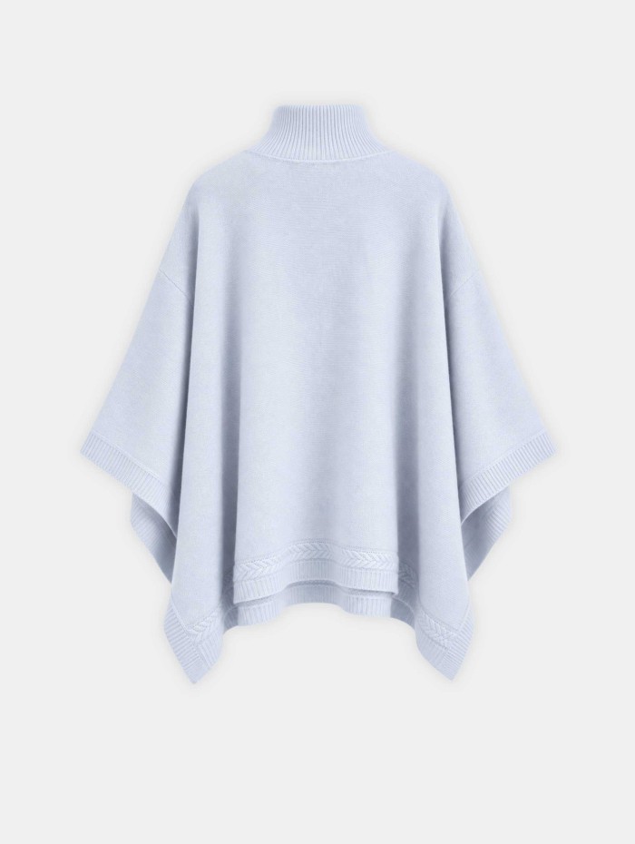 Poncho bleu ciel en laine - Pacome - Max et Moi
