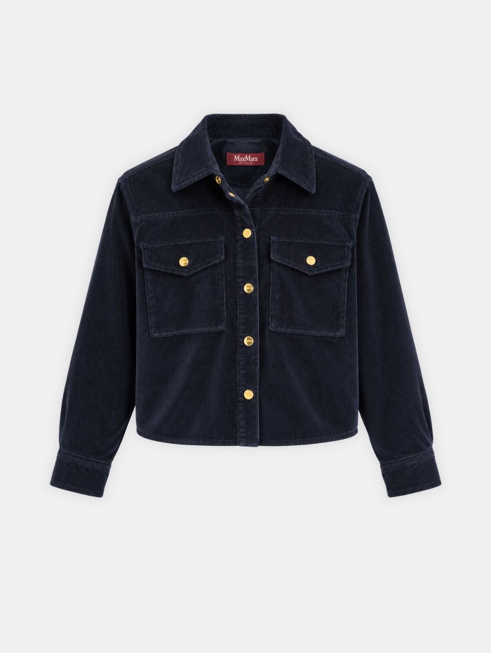 Chemise courte en velours bleu marine - Mstrivolo  - Max mara