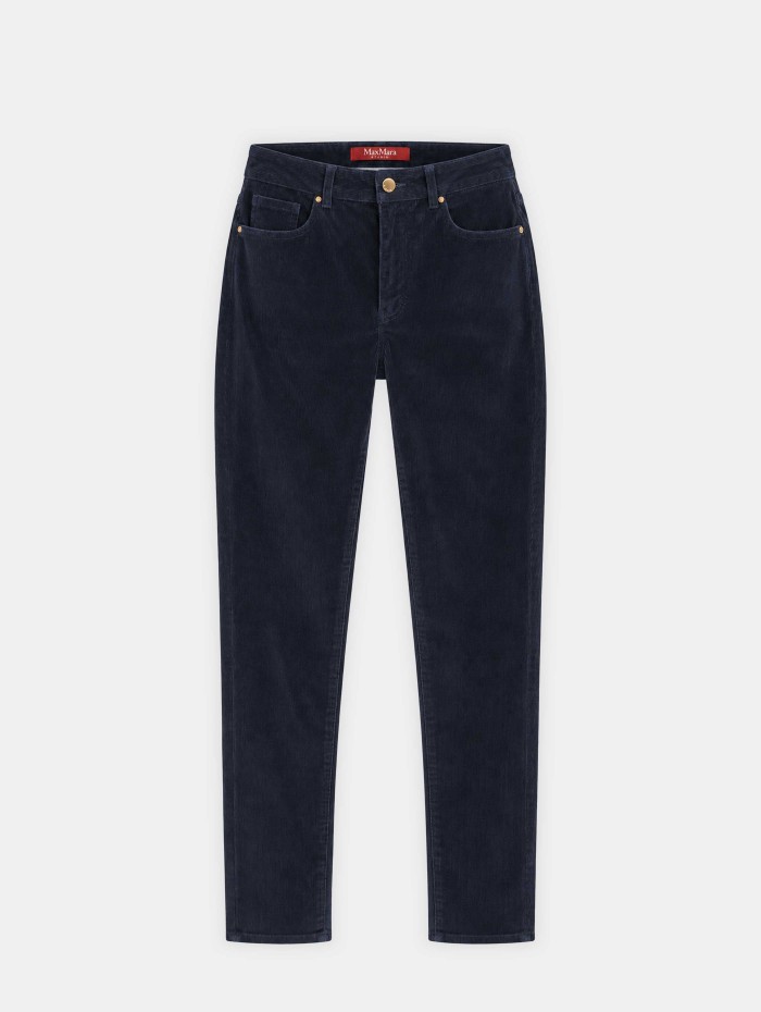 Pantalon en velours bleu marine - Mstfragola - Max Mara