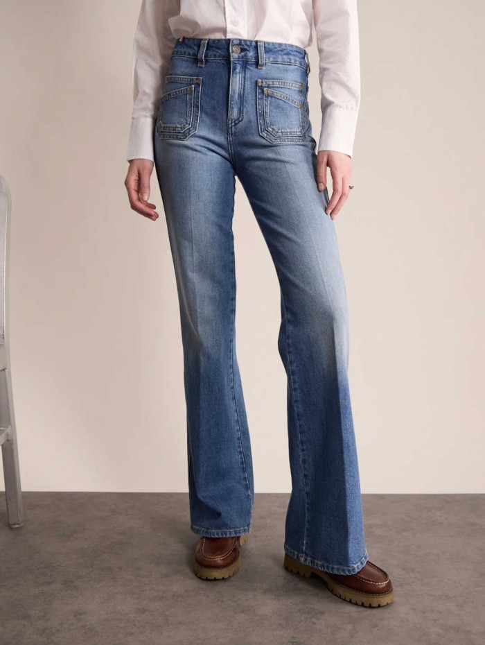 Jean flare bleu délavé - Rick - Ines de la Fressange